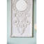 Ensemble de 2 grands panneaux d'art mural en bois avec finition blanche patinée et décorations de miroir rond