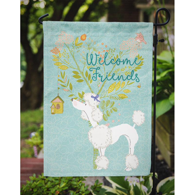 Double Sided 15'' H x 11'' W Polyester Garden Flag, White Poodle