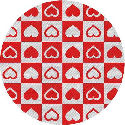 Tapis rouge/blanc à motifs Bonenfant