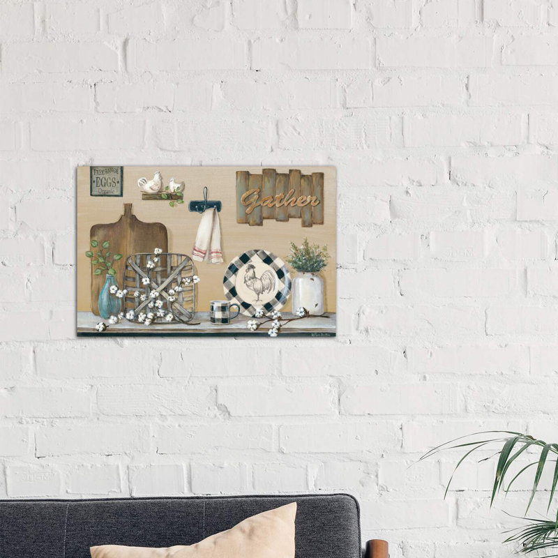 Farmhouse Kitchen by Pam Britton - Wrapped Canvas Painting, 66.04 cm H x 45.72 cm W x 3.175 cm D