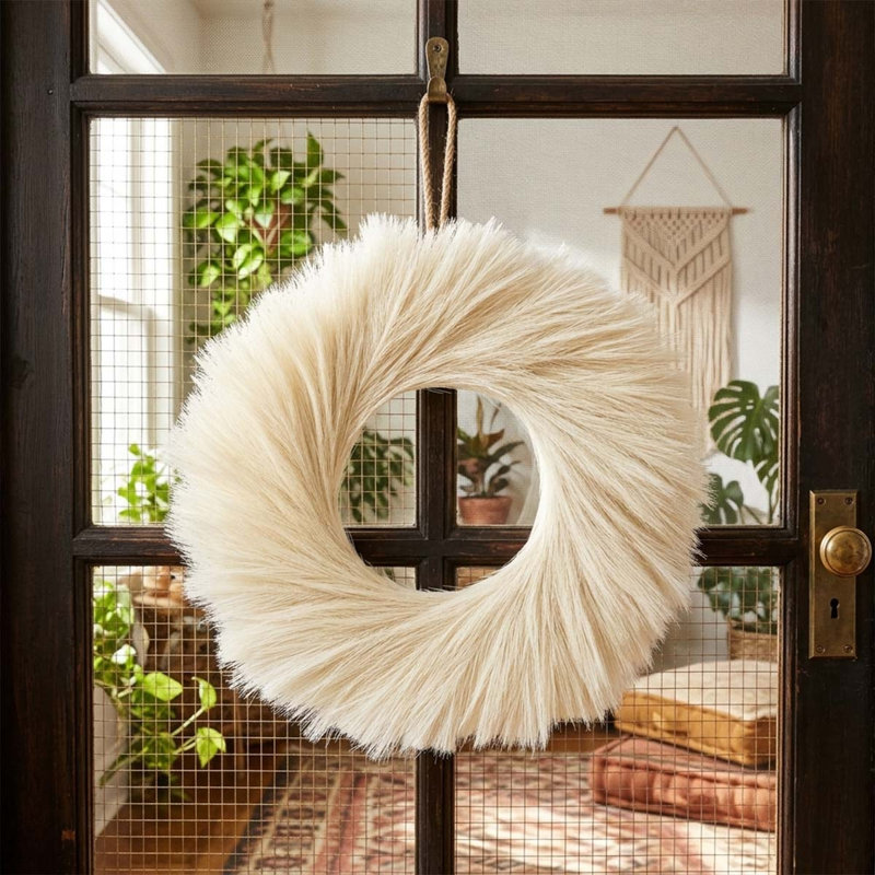 Couronne de 22 po Boho Pampas, Beige