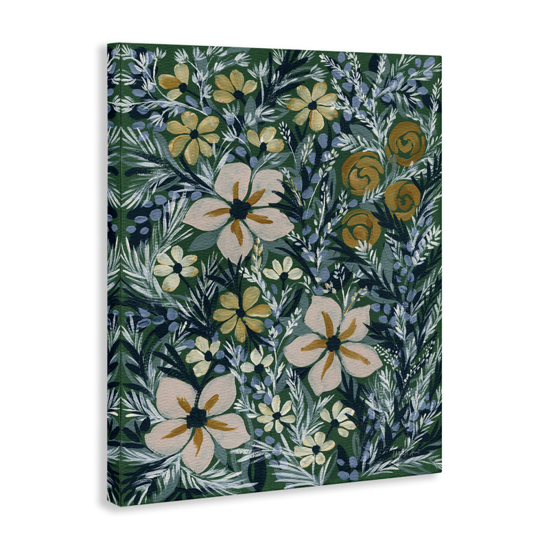 «Summer Boho Florals», art mural sur toile par Yvette St. Amant, H 20 po x l 16 po