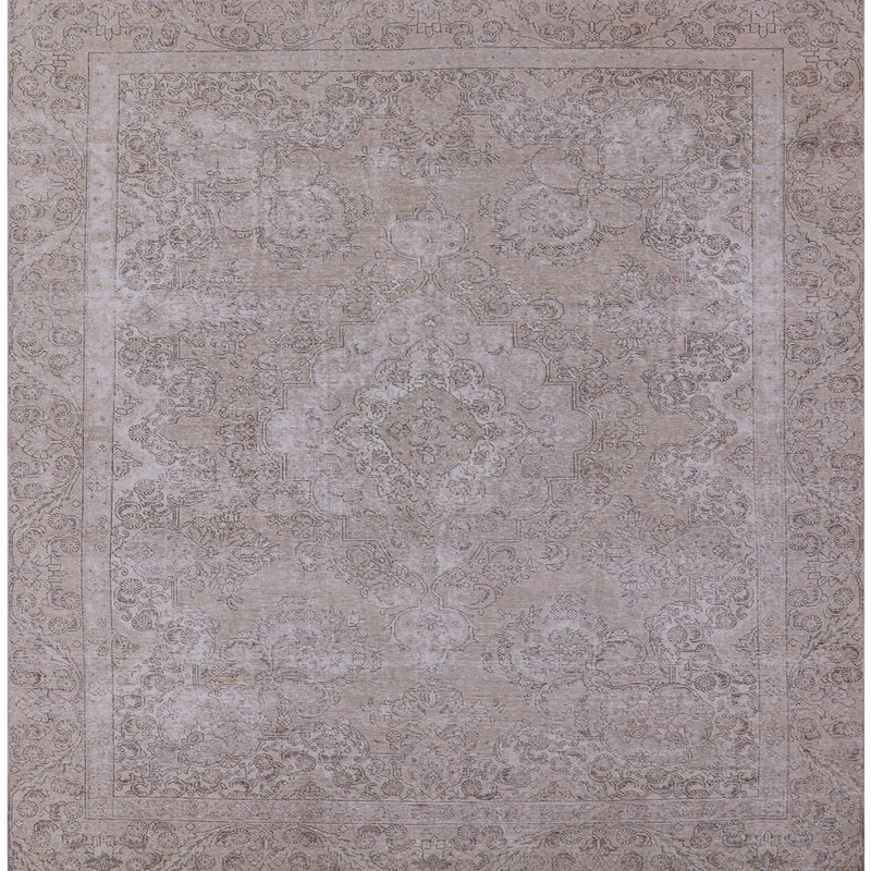 Tapis oriental gris Norvin, Carré 5 pi