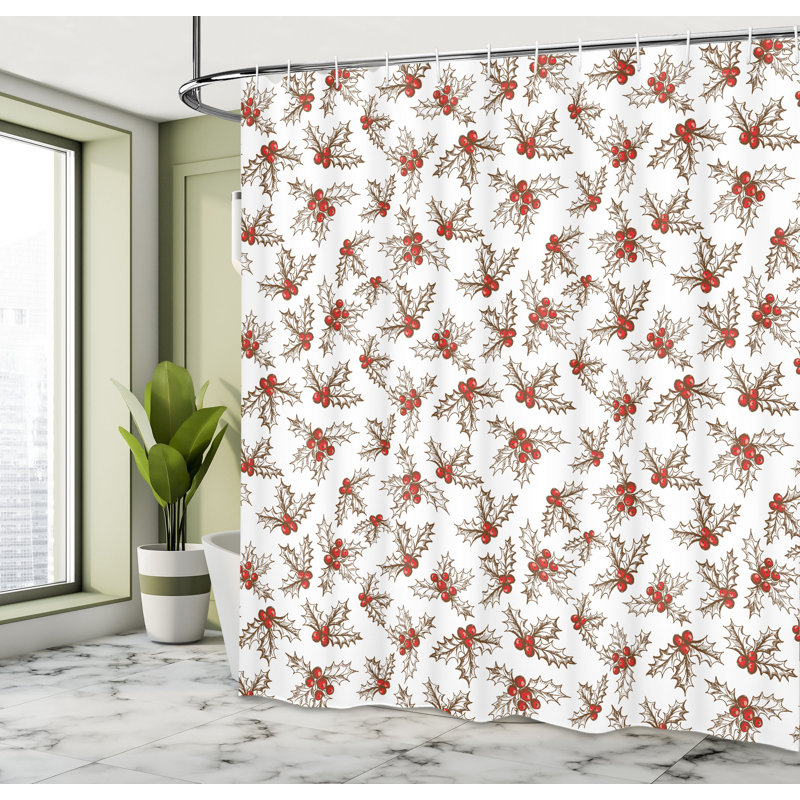 Shower Curtain with Hooks Included, 75" H x 69" W
