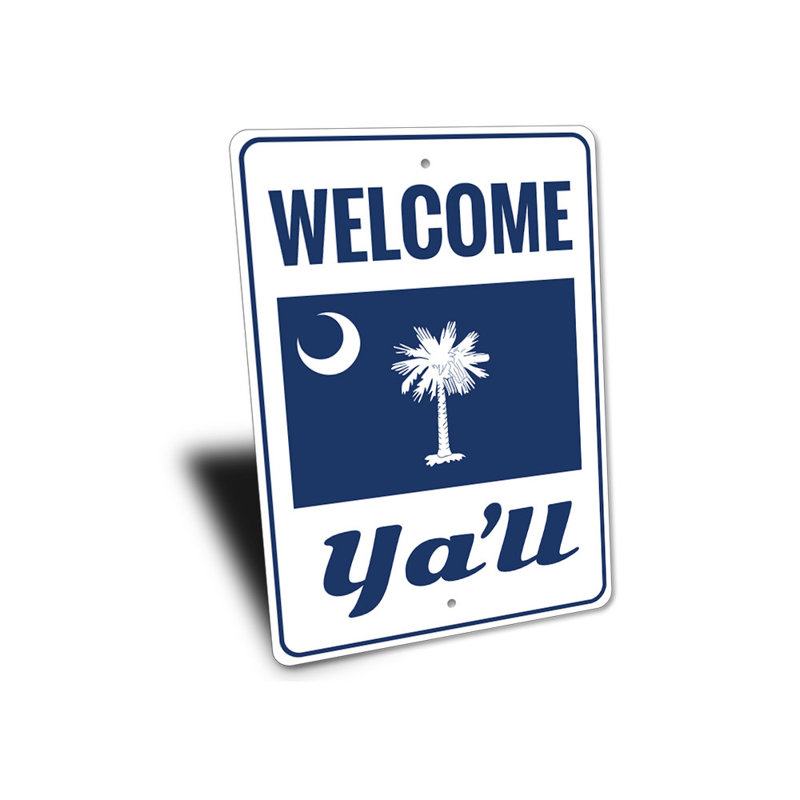 Panneau de bienvenue en aluminium South Carolina, H 14 po x l 10 po x P 0,04 po