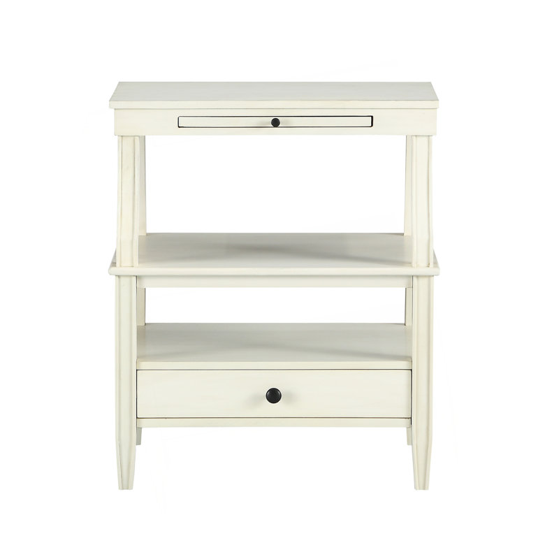 Table de chevet classique avec rangement blanc antique classique avec un design élégant et une fonctionnalité pratique