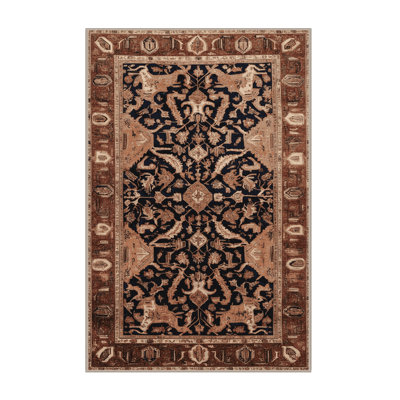 Machine Washable Persian Brown Area Rug