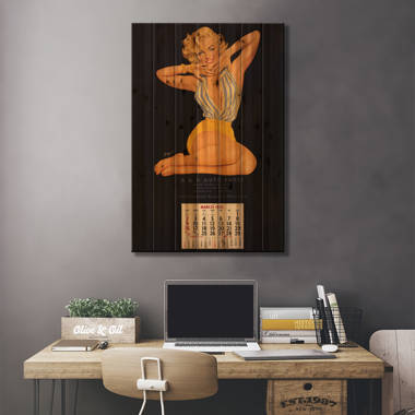 iCanvas Vintage Marilyn Monroe Calendar Page (A & H Auto Parts, March, 1958)  | Wayfair