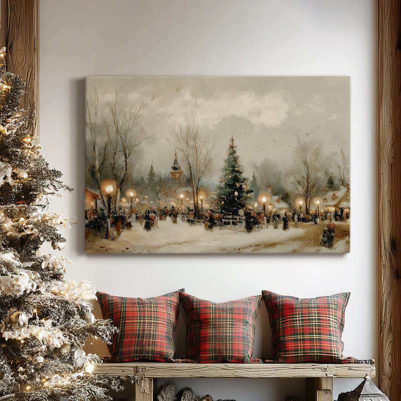 Candlelit Cathedral at Twilight-Premium Gallery Wrapped Canvas, 12" H x 18" W