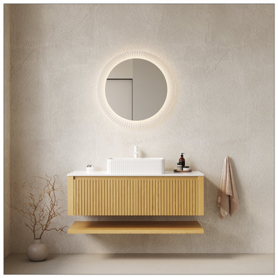 48 inch Plywood Sintered Stone Countertop Bathroom Vanity with Ceramic Sink