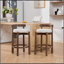 Ensemble de 2 tabourets de comptoir pivotants, tabourets de bar de style Mid-Century moderne avec dossier, hauteur de siège de 26 pouces, structure en bois massif, chaises de bar rembourrées en lin doux avec repose-pieds, idéal pour îlot de cuisine, noir, SW1882BK-444922916