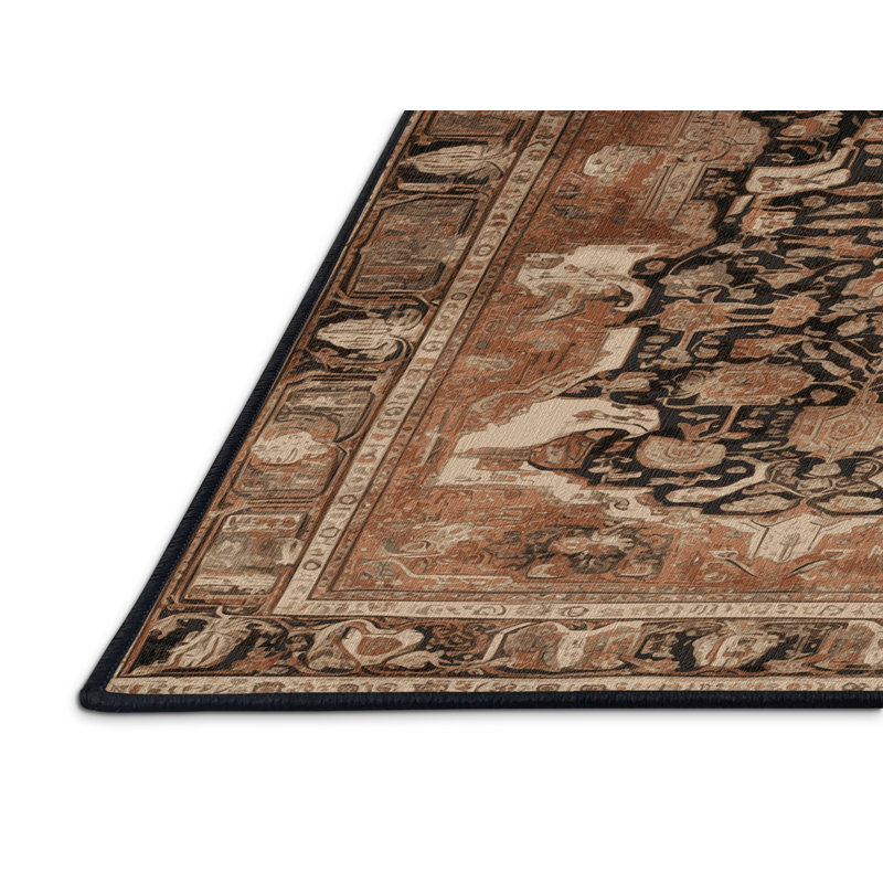 Machine Washable Persian Brown Area Rug, Rectangle 2' x 3'