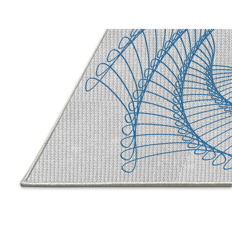 Tapis de zone bleue à motifs, Rectangle 5 pi x 7 pi