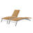 Cand 77.5" Long Metal Reclining Armless Single Chaise Lounge with PVC-coated polyester Sling Seat and Wheels-983848993-983848995