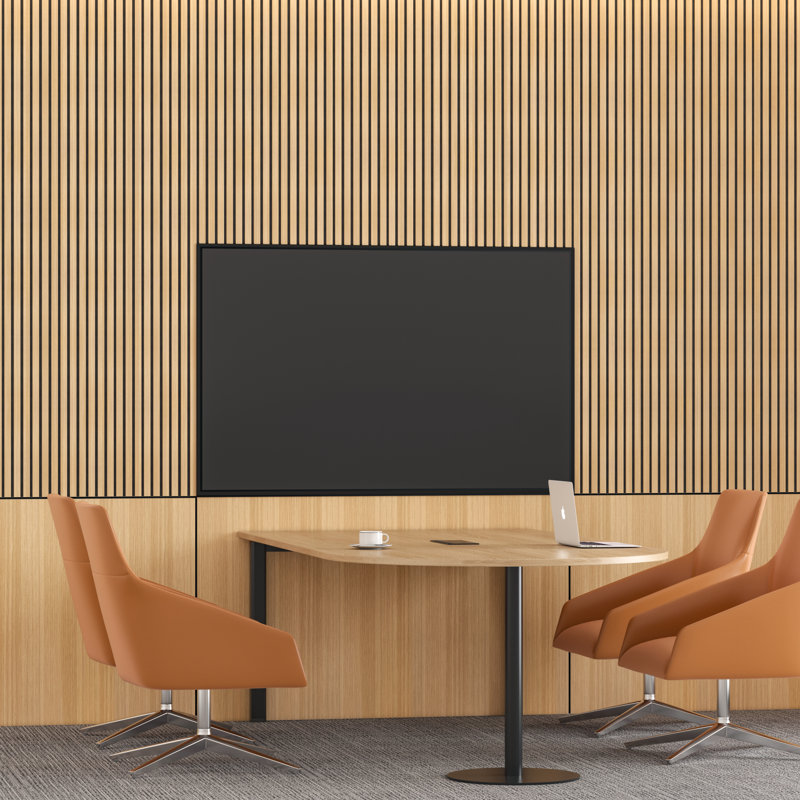 Panneaux muraux en bois à lattes de 104 po L x 4,7 po avec espacement noir - Panneaux muraux Shiplap pour la décoration murale intérieure