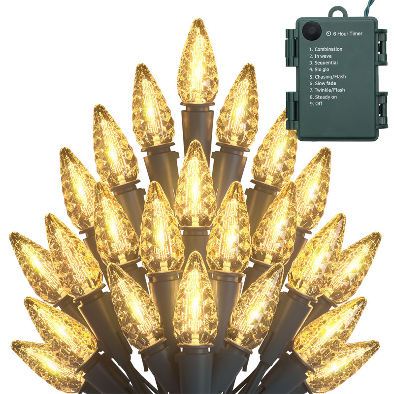 Guirlande de 204 lumières d'Halloween et de Noël décoratives de 50 ampoules, imperméable et réutilisable pour l'extérieur