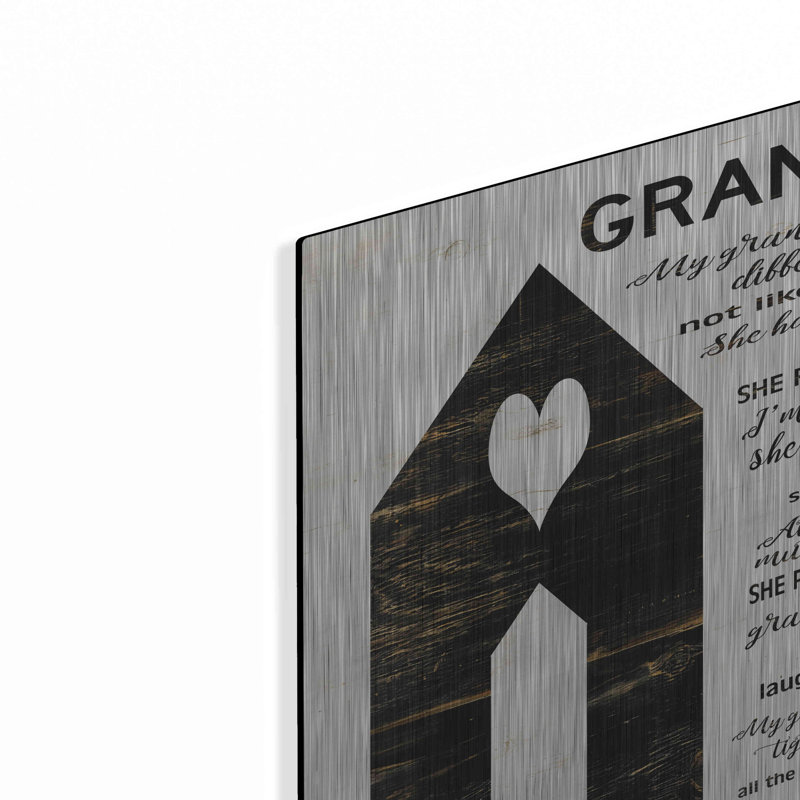 «My Grandma is the Best» par Cindy Jacobs, art mural en métal, H 12 po x l 12 po