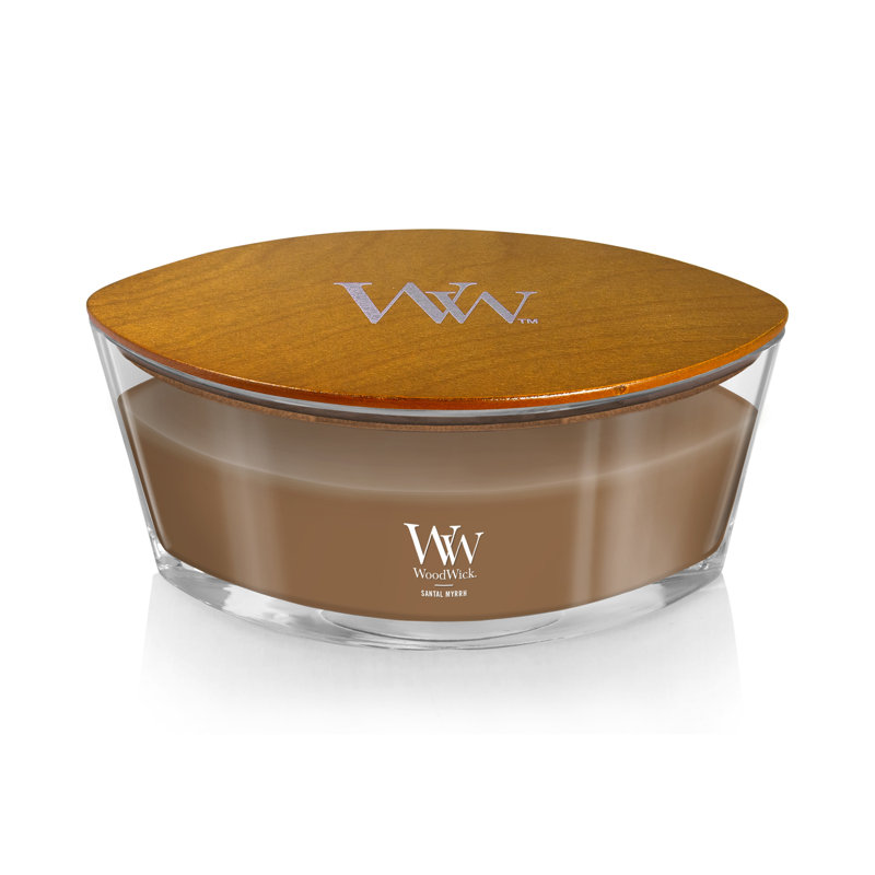 WoodWick® Hinoki Dahlia Ellipse Candle, 3.5" H x 7.7" W x 4.6" D, Medium Brown