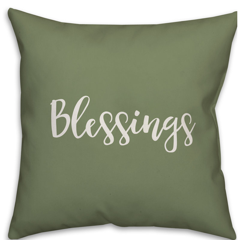 Coussin Blessings, vert, Housse de coussin