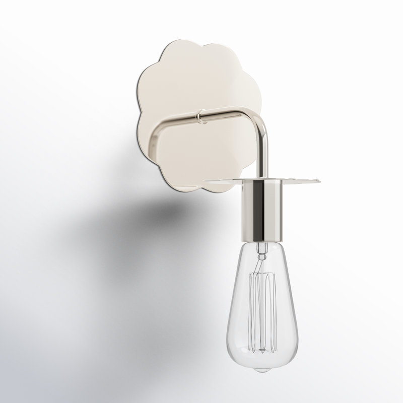 Izola Moira 1-Light Wall Sconce In Matte Black, Polished Nickel