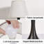 17" Tall Elegant Black & Gold Teardrop Table Lamp With Beige Fabric Shade, 2 Led Bulbs Included-1086024993