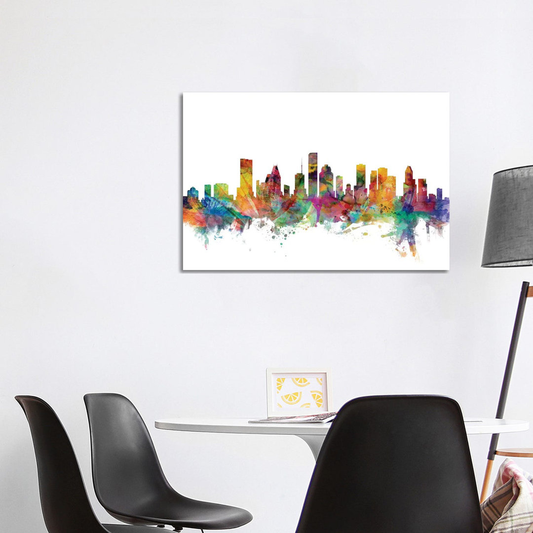 Houston, Texas Skyline by Michael Tompsett - Wrapped Canvas Gallery-Wrapped Canvas Giclée