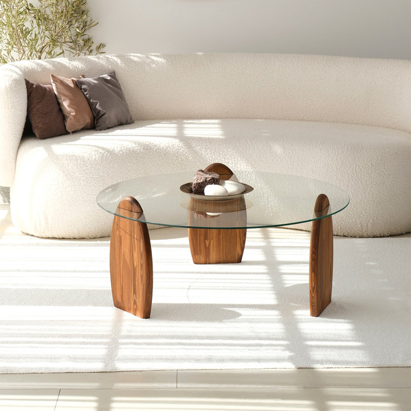 Sicario Coffee Table, Chesnut;Transparent