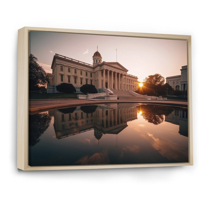 " Virgina Architectural Heritage II " Mixed Media and Color Photography Print, 16" H x 32" W x 1" D, Natural Floater Framed