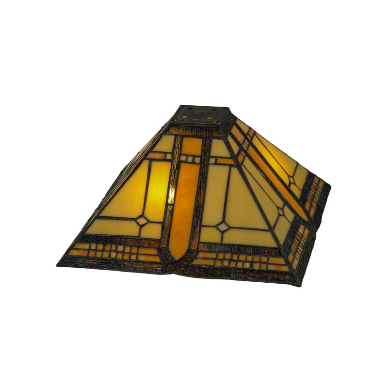 Sierra Prairie 7" H Glass Novelty Lamp Shade in Amber/Beige/Brown