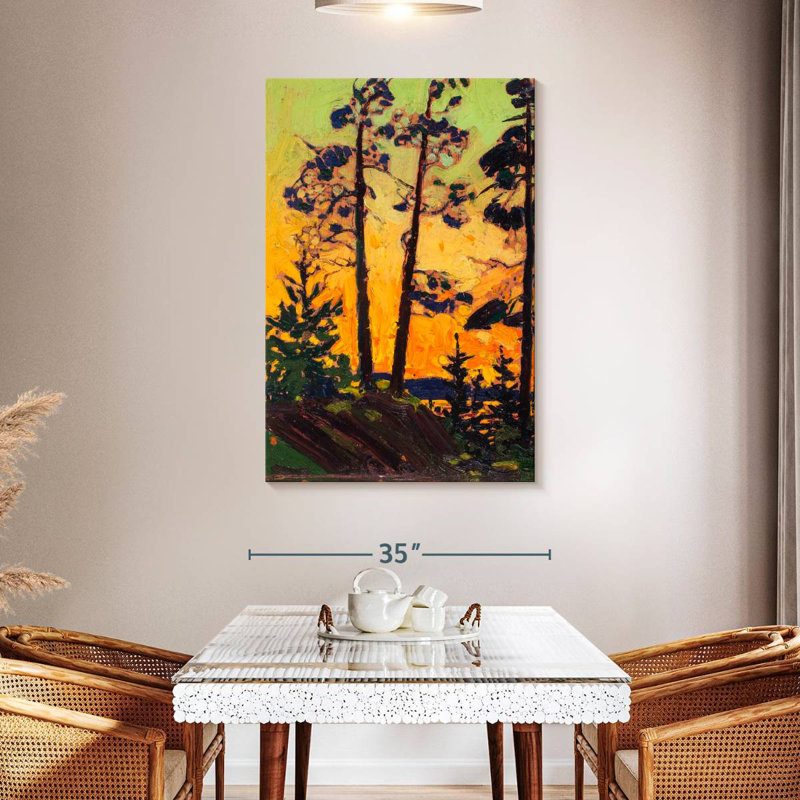 Harnek Pine Trees At Sunset, 48" H x 32" W