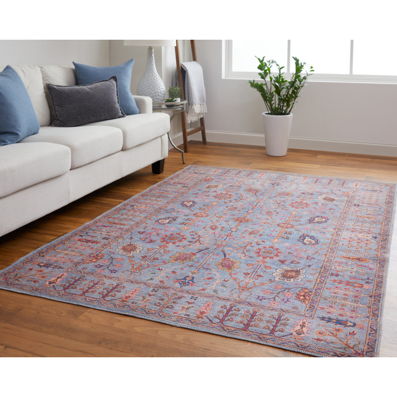 Kepler Washable Floral Indoor Rug, Rectangle 5'3" x 7'6"