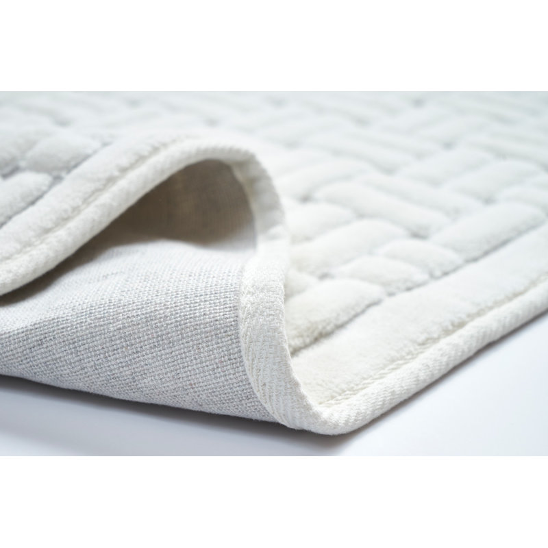 Ensemble de tapis de bain en coton de qualité supérieure (2 pièces), couleur crème, 19,7 po x 23,6 po et 23,6 po x 39,4 po | 100% coton, hauteur des poils de 0,2 po, antidérapant | Lavable à la machine pour un entretien facile, doux et absorbant