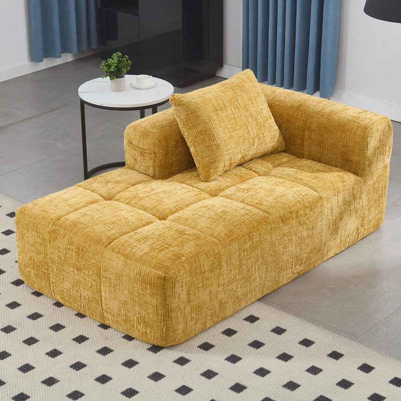 Canapé-lit Chenille Boneless, Jaune