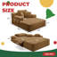Convertible Plush Corduroy Chaise Lounge With Storage Pocket And Spring Support-1212794336-1212794339