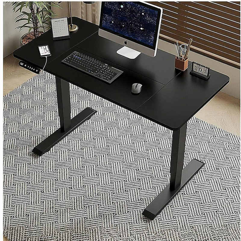 Bureau à hauteur réglable de 55 po x 24 po à hauteur réglable pour la maison et le bureau, H 32 po x l 55 po x P 24 po