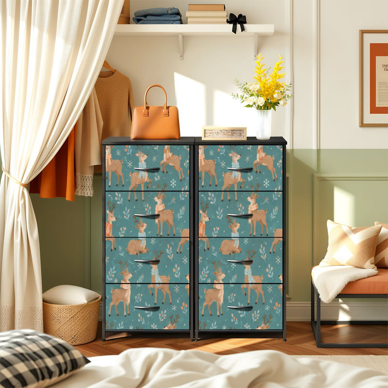 Commode à 4 tiroirs avec tiroirs verticaux