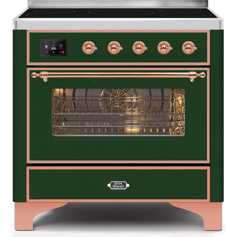 Majestic II Series 36" 3.5 cu. ft. Freestanding Electric Range, Emerald Green/Copper