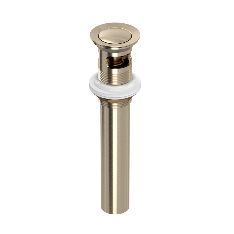 Rohl Push Drain with Overflow, Satin Nickel