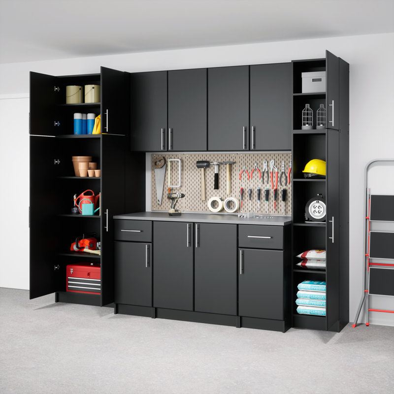 Grande armoire de rangement Watse simple de 65 po de hauteur avec 2 tablettes réglables, idéale pour la salle de bain, le garde-manger, la cuisine, le bureau personnel et l'organisation de la lessive, idéale pour les espaces étroits: l 16 po x H 65 po x P 16 po, noir