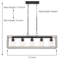 Luminaire suspendu pour îlot de cuisine 5 lumières
