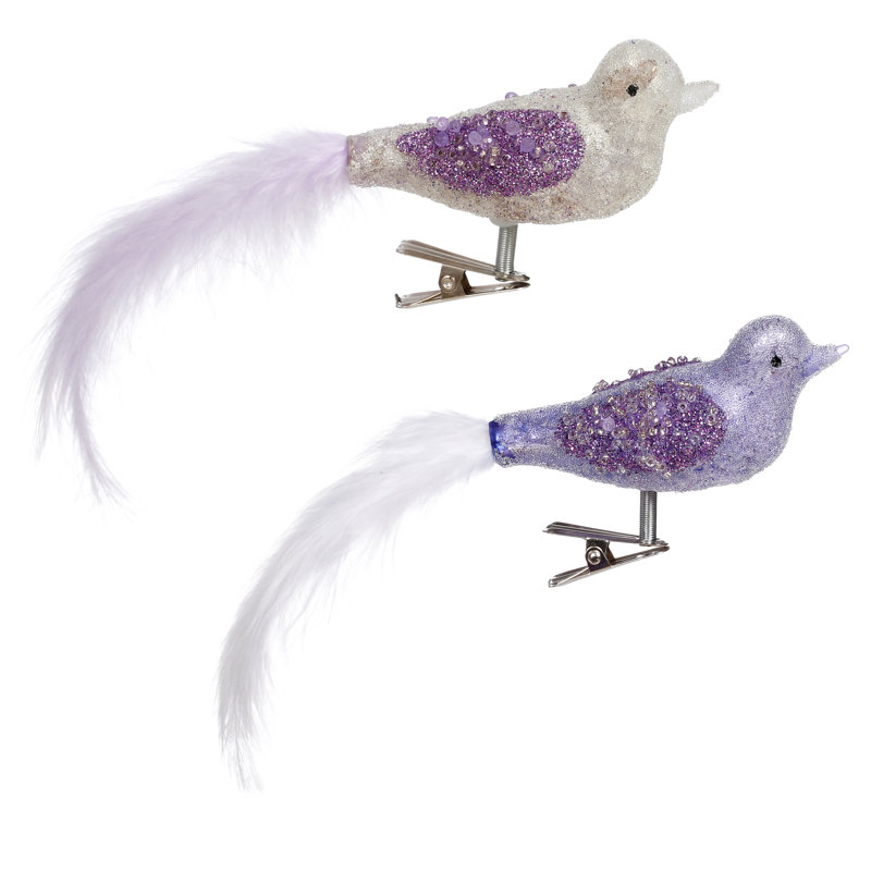 Fancy Bird With Clip, Set Of 12