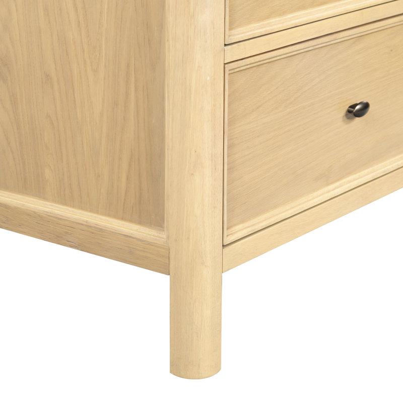 Hannaleigh 2 Drawer Wood Nightstand, Oak