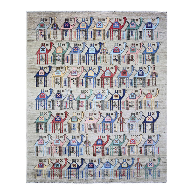 One-of-a-Kind Rectangle 8'2" X 9'9" New Age Area Rug in Beige