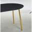 Table extensible, table de salle à manger, pieds en métal, plateau en panneau de fibres à densité moyenne, 100/140 / 180X100x75cm, couleur dorée et noire
