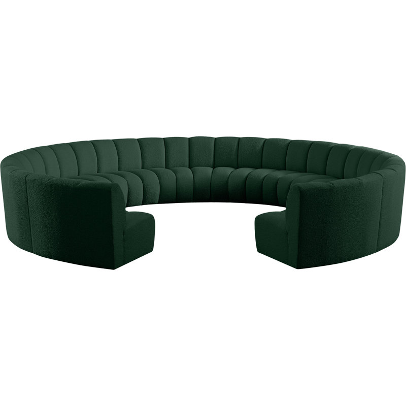 Canapé modulaire de coin Infinity de 183 po de largeur Infinity, Tissu bouclé vert