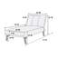Chaise longue de couleur bleu marine, pieds en bois massif, base en contreplaqué et coussins modernes-1404789977