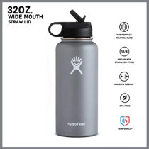 Advanced Hydration New Hydro Flask Wide Mouth BPA Free Insulated Sports  Water Bottle Straw Lid, Straws, Cleaning Brush and Rope Handle Strap - 13  Piece Bundle. 