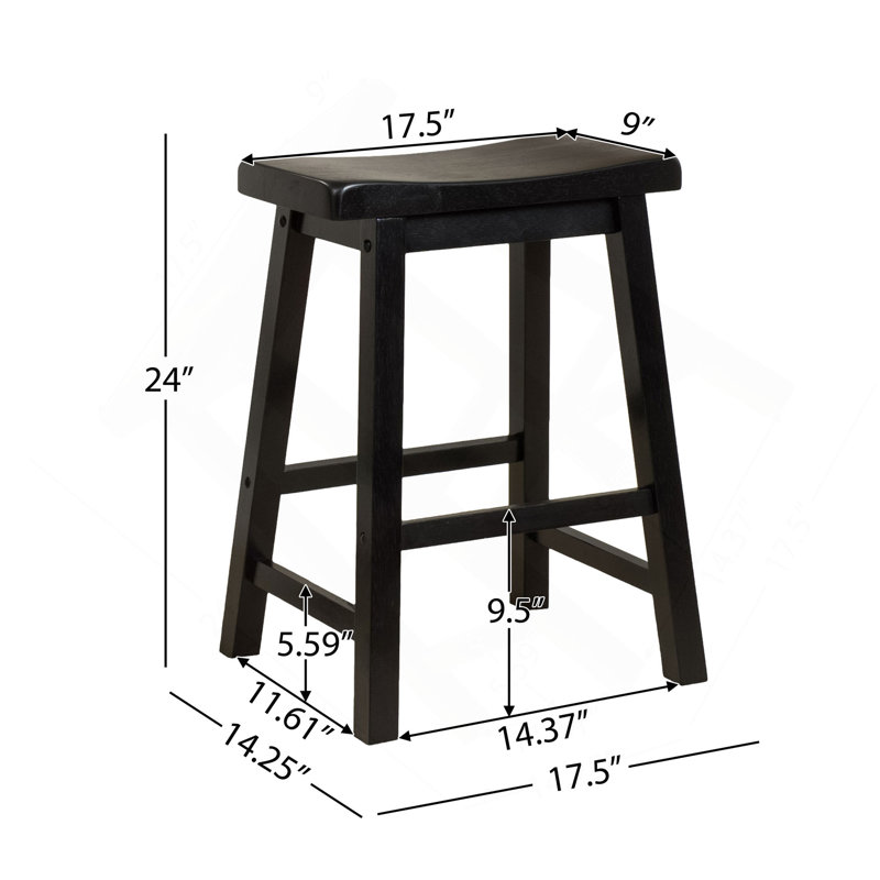 Tabouret d'appoint SADDLE, Noir, Tabouret de comptoir (siège d'une hauteur de 24 p