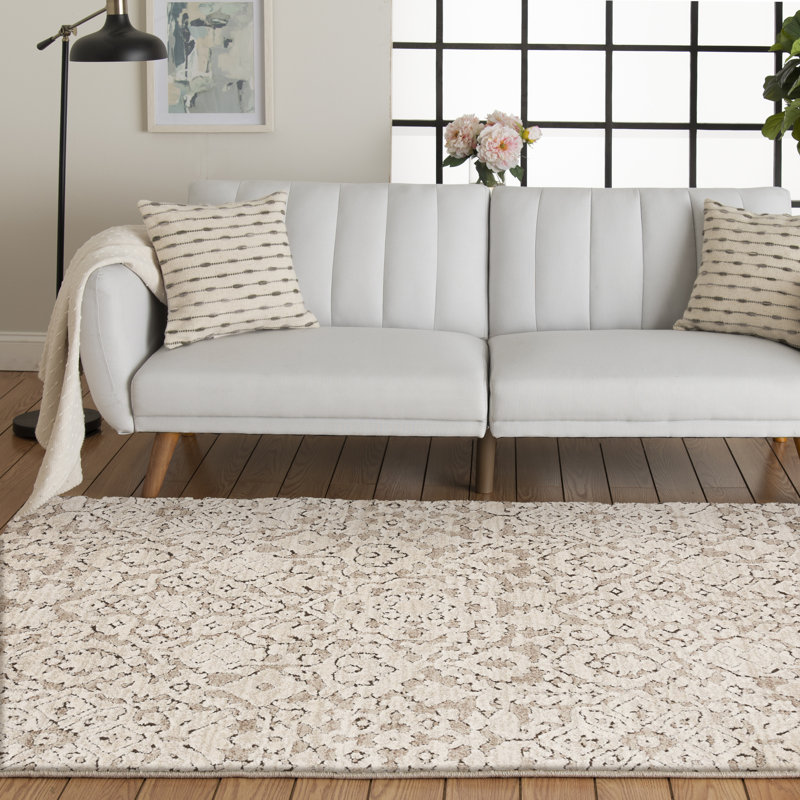 Tapis ivoire / beige Bungalow Bungalow, Rectangle 4 pi 11,1 po x 7 pi 6,6 po
