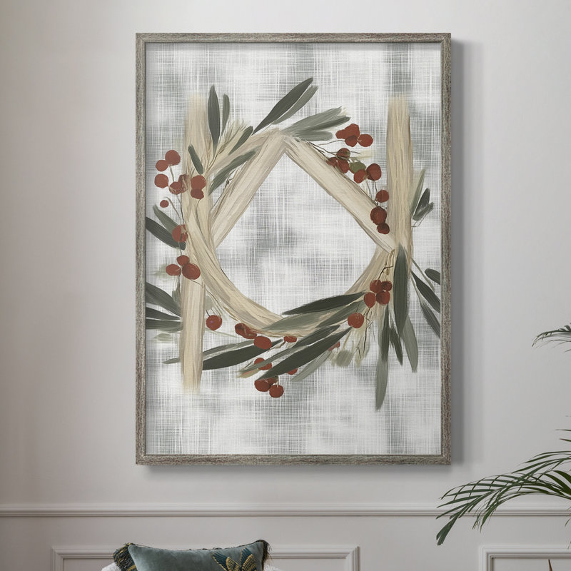 «Christmas Holiday Art CCXCV», reproduction d'art encadrée - bois massif, H 11 po x l 9 po